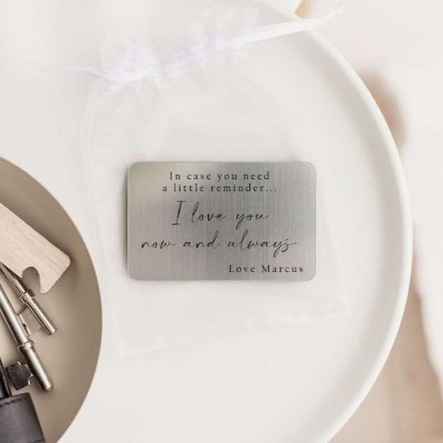 Personalised Wallet Insert | Engraved Gift For Him | Valentine s Day Gift | Birthday Gift | Partner Boyfriend Husband Hubby Gift