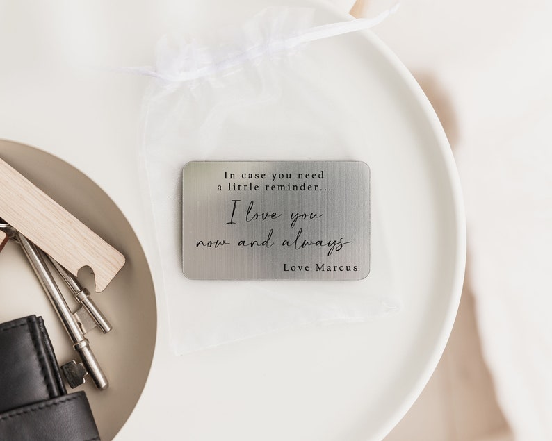 Personalised Wallet Insert | Engraved Gift For Him | Valentine s Day Gift | Birthday Gift | Partner Boyfriend Husband Hubby Gift