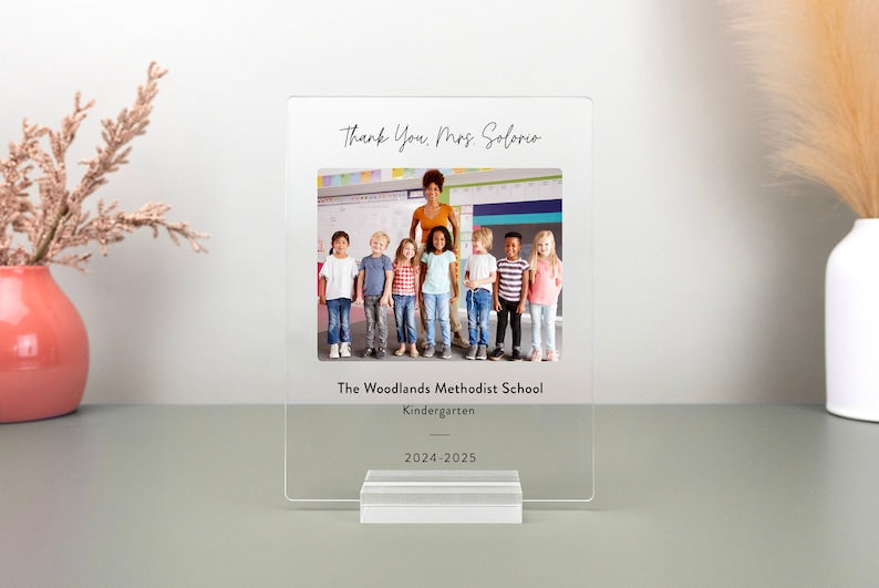 Personalized Teacher Photo Plaque, Custom Teacher Plaque, Teacher Appreciation Gift, Gift from Students, Gift from Class