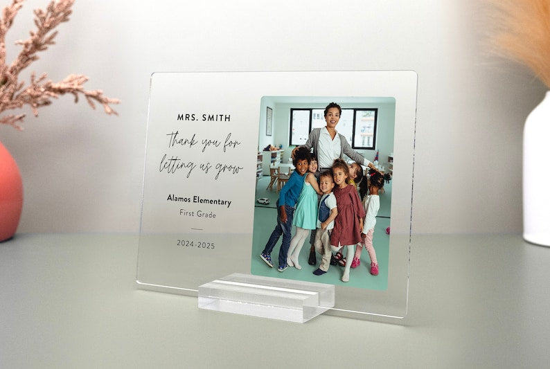 Personalized Teacher Photo Plaque, Custom Teacher Plaque, Teacher Appreciation Gift, Gift from Students, Gift from Class