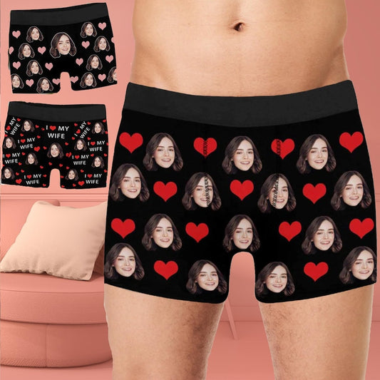 Personalized Boxers for Husband/Boyfriend,Anniversary/Birthday/Valentines Day Gift for Him, Face Underwear for Men,Custom Photo Boxer Briefs