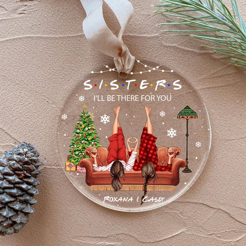 Personalized Sisters Ornament, Besties Christmas Gift, Best Friend Christmas Ornament, Custom Best Friend Gift, Bestie Ornament, Sister Gift