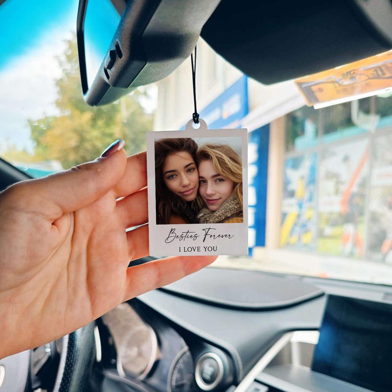 Personalized Photo Car Ornament, Photo quality,First Car Gift,Custom Photo Car Ornament, Test pass gift, Gift for Him, Husband Gift Dad gift