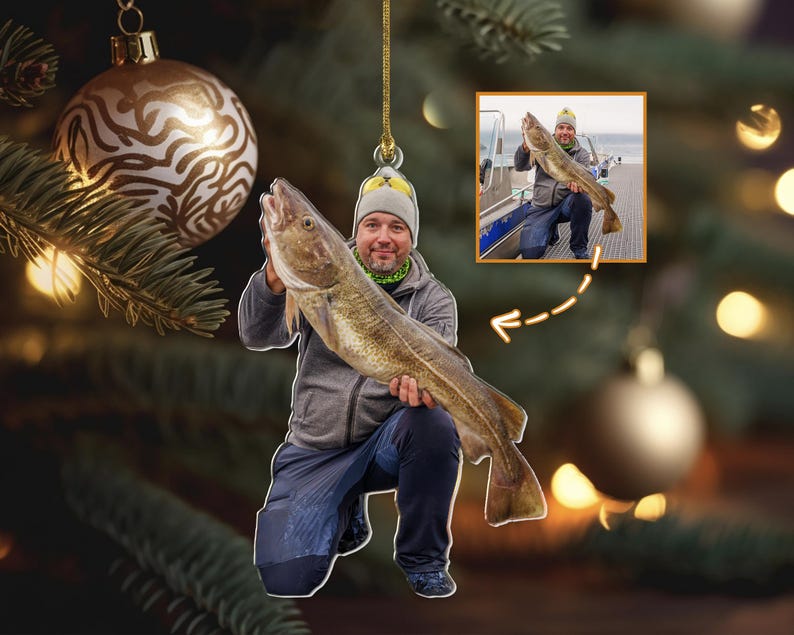 Custom Fishing Photo Ornament, Hunting Ornament, Personalized Fishing Photo Ornament, Hunting Picture Ornament, Personalized Photo Ornament