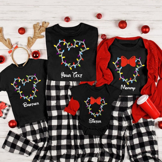 Customized Christmas Shirts, Mickey and Minnie Christmas Shirts, Family Holiday Pajamas, Christmas Group Shirt, Christmas Tee