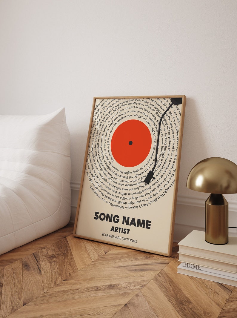 Custom Song Lyrics Print, Personalized Music Canvas, Customizable Music Gift, Vinyl Lyric Canvas, Wedding Anniversary Gift
