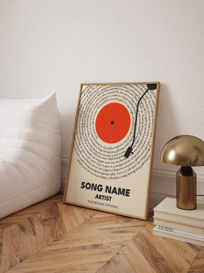 Custom Song Lyrics Print, Personalized Music Canvas, Customizable Music Gift, Vinyl Lyric Canvas, Wedding Anniversary Gift