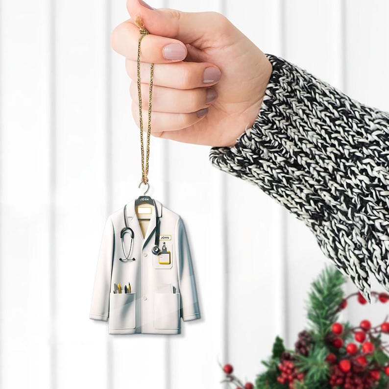 Custom Doctor 2D FLAT Ornament, Doctor Christmas Ornament, Doctor Gift, Healthcare Workers Gift, Dr Ornament,Gift for Dr, PA,Np,Medical Grad