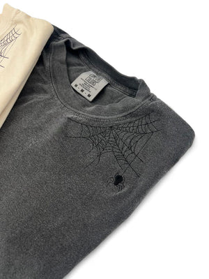 Embroidered Spider shirt, Halloween tshirt, Spooky Season, Spider shirt, Halloween, Extended sizes, Embroidery, Comfort colors, Spider il_794xN.6262451067_lsm5.jpg