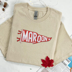 Custom Embroidered Pennant Shirt, Custom High School College Football Sweatshirt with College Name, Game Day Shirt, Football Team Shirt Gift