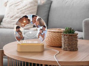Song Plaque, Valentines Gift, Anniversary Gifts for Him Personalized, Photo Night Light, Custom Music Plaque with Photos Music Lover Gift