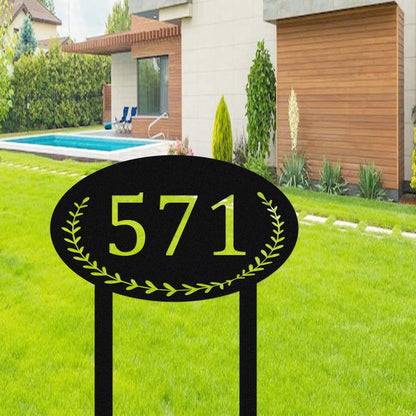 Custom Lawn Address Sign,Metal House Numbers for Yard,Personalized Address Yard Stake,Driveway House Number Sign,Address Number Sign Stake