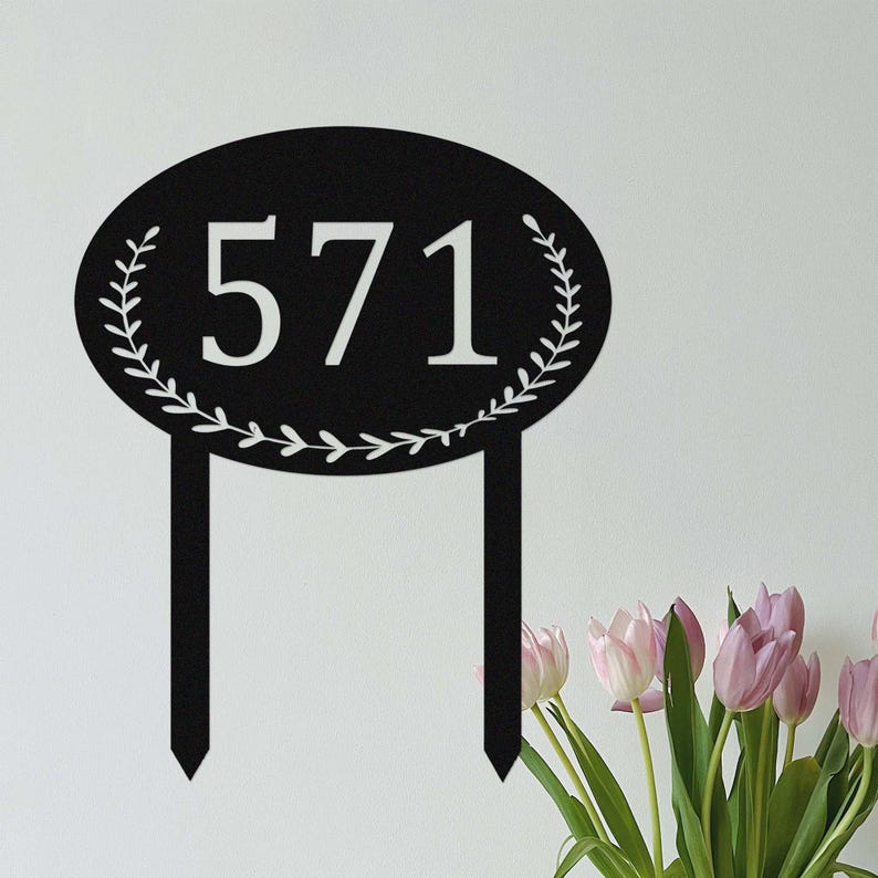 Custom Lawn Address Sign,Metal House Numbers for Yard,Personalized Address Yard Stake,Driveway House Number Sign,Address Number Sign Stake