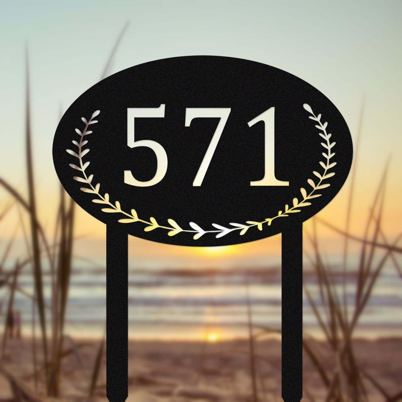Custom Lawn Address Sign,Metal House Numbers for Yard,Personalized Address Yard Stake,Driveway House Number Sign,Address Number Sign Stake