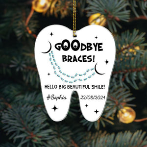 Goodbye Braces Gift, Dental hygienist gift, Personalized Braces Ornament, Orthodontist Gift, Custom Dentist Name, Dentist Gift ,Kids Braces
