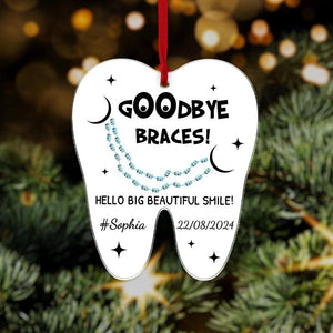 Goodbye Braces Gift, Dental hygienist gift, Personalized Braces Ornament, Orthodontist Gift, Custom Dentist Name, Dentist Gift ,Kids Braces