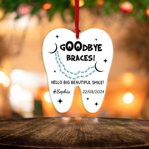 Goodbye Braces Gift, Dental hygienist gift, Personalized Braces Ornament, Orthodontist Gift, Custom Dentist Name, Dentist Gift ,Kids Braces