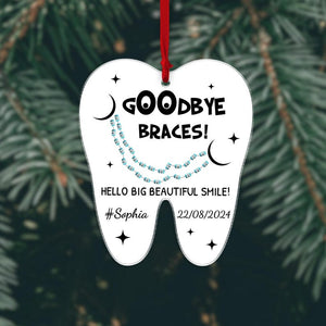 Goodbye Braces Gift, Dental hygienist gift, Personalized Braces Ornament, Orthodontist Gift, Custom Dentist Name, Dentist Gift ,Kids Braces