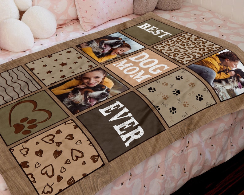 Personalized Dog Photo Blanket, Pet Blanket with Pictures, Pet Memorial Gifts, Dog Loss Gift, Pet Loss Keepsake, Gift for Dog Mom Dog Dad