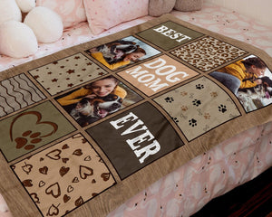 Personalized Dog Photo Blanket, Pet Blanket with Pictures, Pet Memorial Gifts, Dog Loss Gift, Pet Loss Keepsake, Gift for Dog Mom Dog Dad