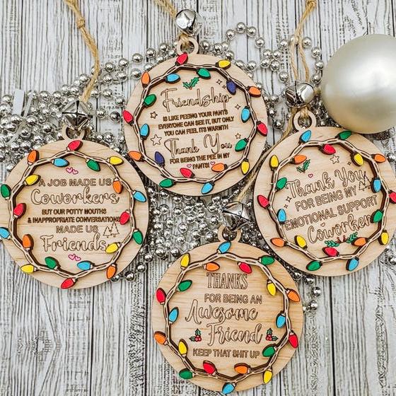 Coworker friendship funny Christmas gift for work, Coworker appreciation gift, Secret Santa gift for friends, Ornament for Christmas tree