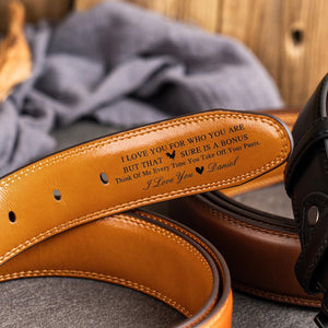 Custom Leather Belt for Dad, Engraved Men's Belt, Personalized Gift for Boyfriend, Christmas Gift for Dad, Valentines Day Gift for Husband
