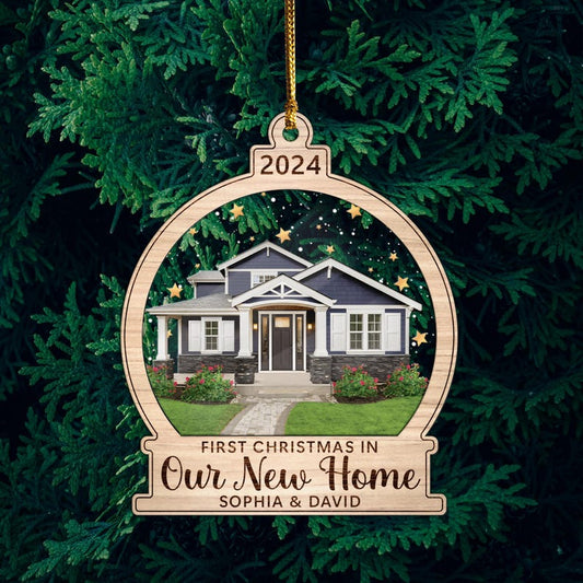 Personalized New Home Ornament, Custom Home Photo Ornament, Housewarming Christmas Gift, New House Gifts, Keepsake Gift For Newlywed Couples