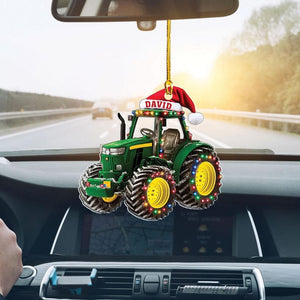 Personalized Tractor Christmas 2d Flat Ornament, Tractor Flat Ornament, Custom Name Tractor Ornament For Tractor Driver, Farmer Christmas