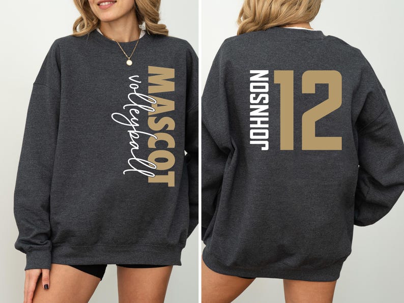 Custom Volleyball Shirt, Personalized Volleyball Shirt, Game Day Volleyball Hoodie, Mascot Volleyball Sweatshirt, Volleyball Dad Shirts