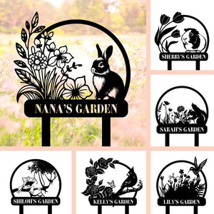 Custom Your Garden Sign, Personalized Animal Metal Garden Sign, Gardener Name Sign, Gardener Gift, Yard Sign Yard Decor,Gift for Mom Grandma