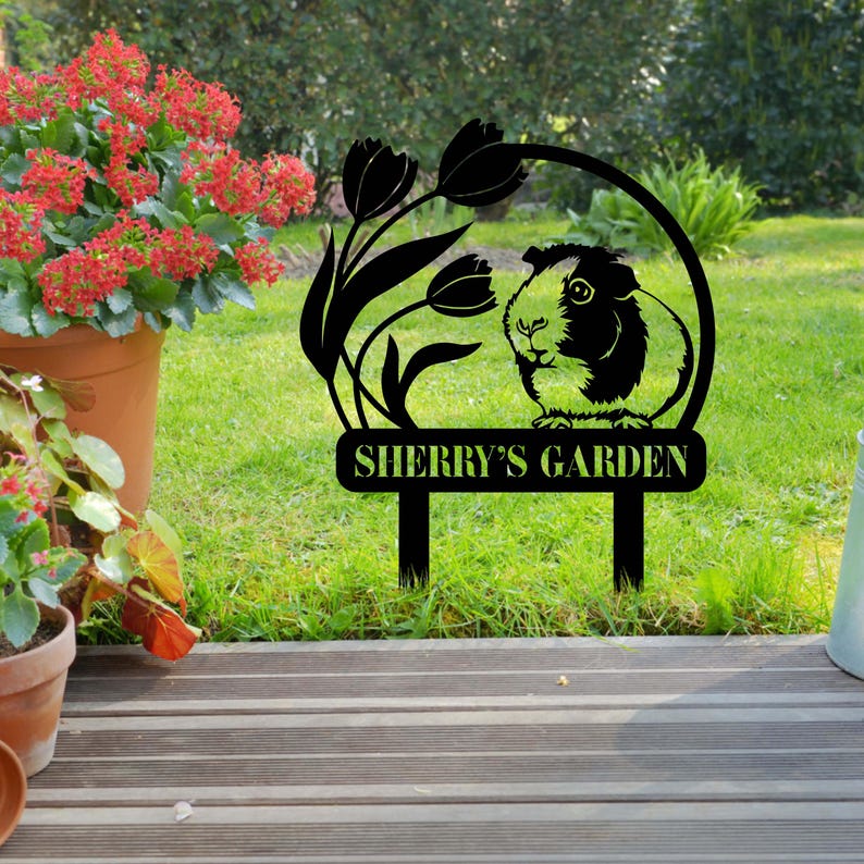 Custom Your Garden Sign, Personalized Animal Metal Garden Sign, Gardener Name Sign, Gardener Gift, Yard Sign Yard Decor,Gift for Mom Grandma