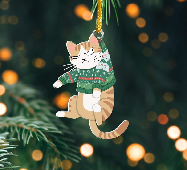 Personalized Cat Christmas Ornament, Custom Hanging Cats Ornament, Christmas Gifts, Custom Pets Ornament, Gift For Cat Lovers, Cat Mom Gifts