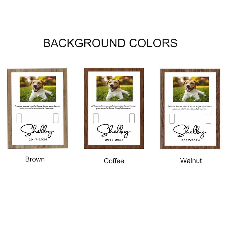 Memorial Pet Collar Sign, Custom Dog Memorial Gifts,Dog Memorial Wood Frame With Collar Holder, Pet Sympathy Gift