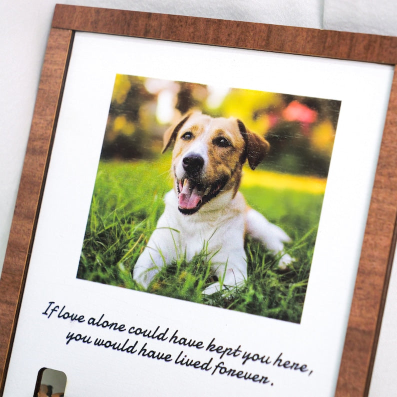 Memorial Pet Collar Sign, Custom Dog Memorial Gifts,Dog Memorial Wood Frame With Collar Holder, Pet Sympathy Gift