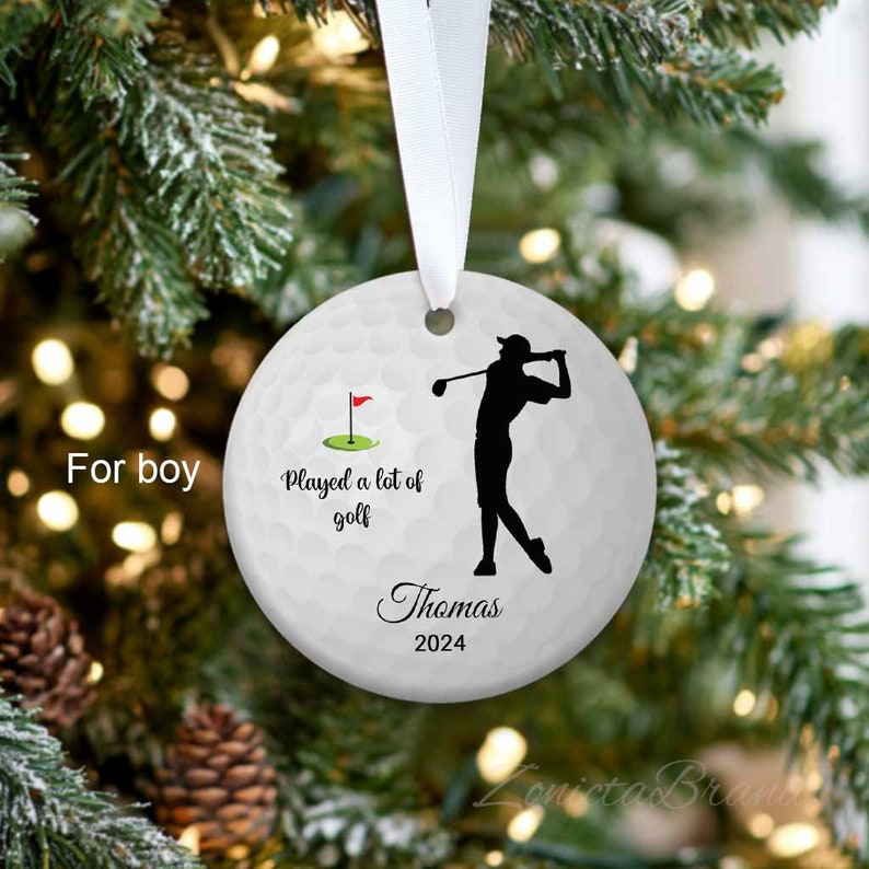 Personalized Golf Ornament, Ornament for Golfer, Golf Christmas 2024 Ornament, Funny Golf Gift Played A Lot Of Golf, Custom Golf Player