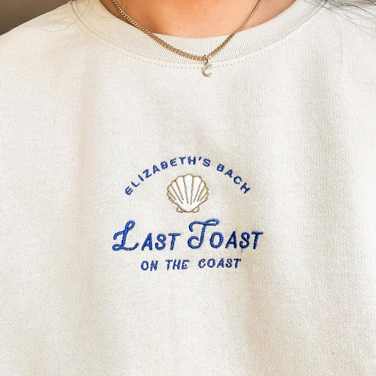 Custom Bachelorette Sweatshirt embroidered, luxury social club, bridal party gift, personalized wedding crewnecks, custom girls trip merch