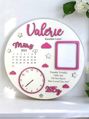 Baby Photo Keepsake Gift, Baby Birth Announcement, Newborn Gift, Personalised Newborn Frame, Birth Announcement Plaque, Babyshower Gifts