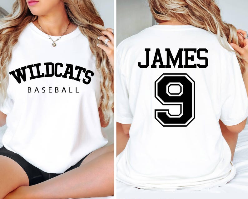 Custom Baseball Team Name and Number Shirt, Gift For Baseball Team Lover,Baseball Mama Shirt,Game Day Women,Front-Back Shirt