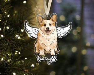 Pet Memorial Ornament, Dog Photo Ornament, Custom Dog Xmas Ornament, Dog Cat Loss Keepsake, Forever Loved, Memorial Gift, Pet Sympathy Gift