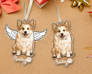 Pet Memorial Ornament, Dog Photo Ornament, Custom Dog Xmas Ornament, Dog Cat Loss Keepsake, Forever Loved, Memorial Gift, Pet Sympathy Gift