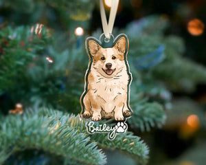 Pet Memorial Ornament, Dog Photo Ornament, Custom Dog Xmas Ornament, Dog Cat Loss Keepsake, Forever Loved, Memorial Gift, Pet Sympathy Gift