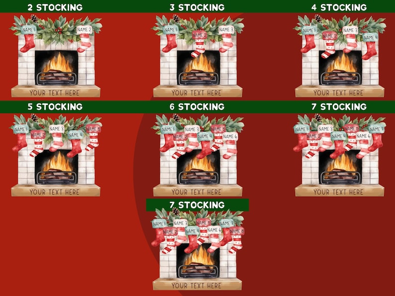 Christmas Ornaments, Personalized Family Christmas Decoration, Family Christmas Stocking Ornament, Stockings on Fireplace, Christmas Gift