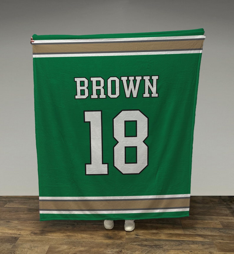 Personalized Sports Jersey Blanket, Custom Name Blanket, Basketball Football Baseball Blanket, Gift for him, Team Gift