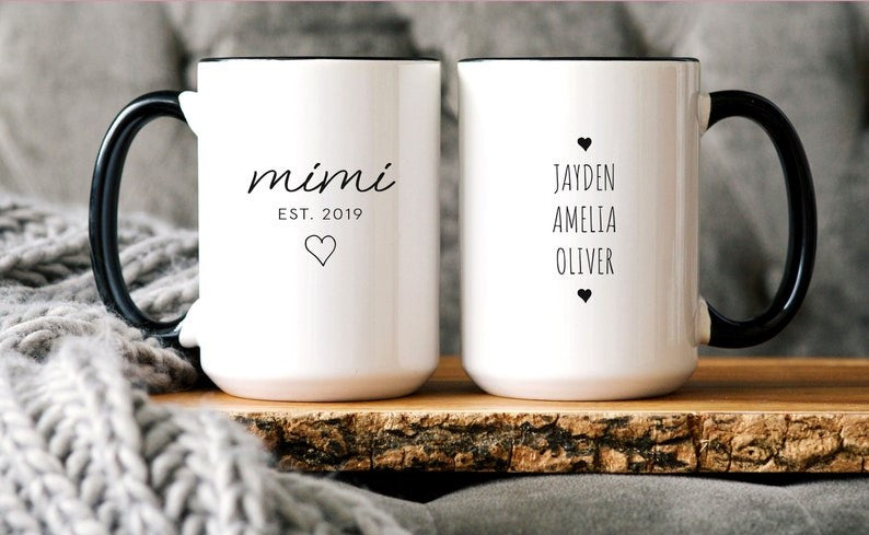 Custom Mimi Coffee Mug with Kids Name, Mimi Gift from Kids, Mimi Christmas Gift, Customized Mimi Mug Personalized, Mimi Gift for Mothers Day