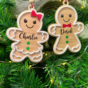 Personalized Gingerbread Christmas Ornament, 3D Customized Cookie Ornament Gift for Christmas, Custom Gingerbread Ornament Kids Ornaments