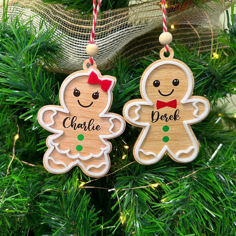 Personalized Gingerbread Christmas Ornament, 3D Customized Cookie Ornament Gift for Christmas, Custom Gingerbread Ornament Kids Ornaments