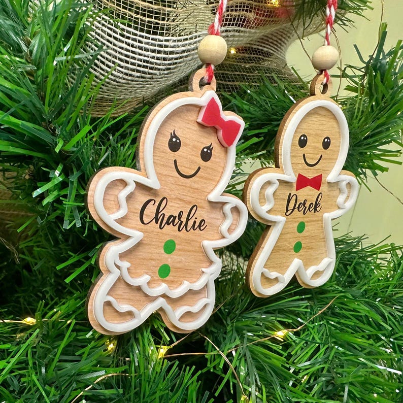 Personalized Gingerbread Christmas Ornament, 3D Customized Cookie Ornament Gift for Christmas, Custom Gingerbread Ornament Kids Ornaments