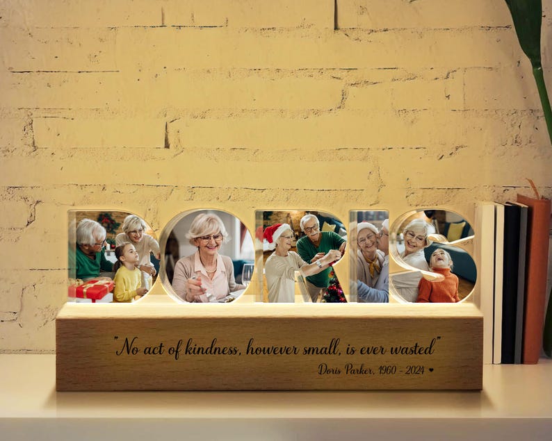 Custom Mom Memorial Photo Collage Night Light, In Loving Memory Gift, Loss Of Mom Gift, Loss Of Loved One Sympathy Gift, Condolence Gift