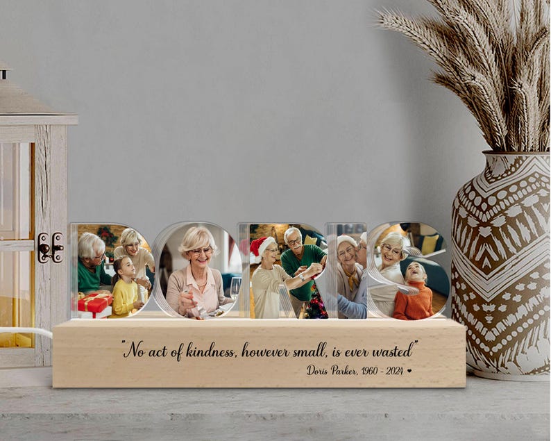 Custom Mom Memorial Photo Collage Night Light, In Loving Memory Gift, Loss Of Mom Gift, Loss Of Loved One Sympathy Gift, Condolence Gift