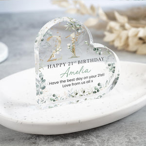 Personalised Happy 21st Birthday Gift Plaque, Birthday Gift For Her, 21st Birthday Gifts, Floral 21st Gift, Gifts for 21st Birthday